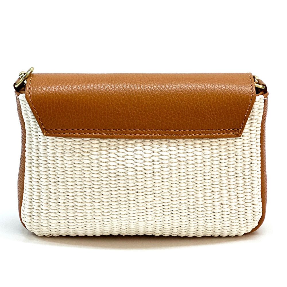 Solea Straw and Leather Clutch & Crossbody Bag - Leather Italiano