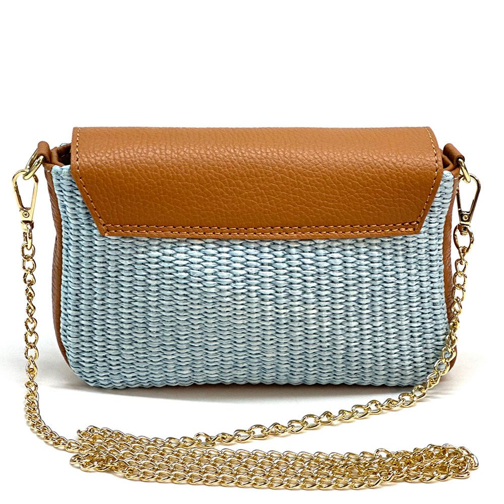 Solea Straw and Leather Clutch & Crossbody Bag - Leather Italiano