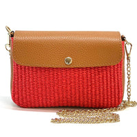 Solea Straw and Leather Clutch & Crossbody Bag - Leather Italiano