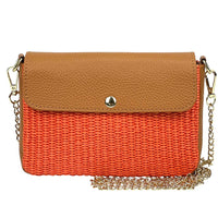 Solea Straw and Leather Clutch & Crossbody Bag - Leather Italiano