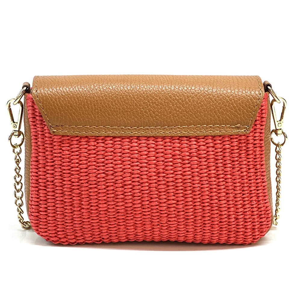 Solea Straw and Leather Clutch & Crossbody Bag - Leather Italiano