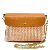 Solea Straw and Leather Clutch & Crossbody Bag - Leather Italiano