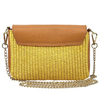 Solea Straw and Leather Clutch & Crossbody Bag - Leather Italiano