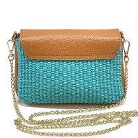 Solea Straw and Leather Clutch & Crossbody Bag - Leather Italiano