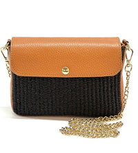 Solea Straw and Leather Clutch & Crossbody Bag - Leather Italiano