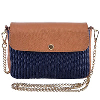 Solea Straw and Leather Clutch & Crossbody Bag - Leather Italiano