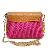 Solea Straw and Leather Clutch & Crossbody Bag - Leather Italiano