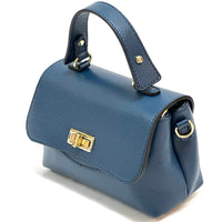 Structured Leather Top Handle Bag - Eleganza - Leather Italiano