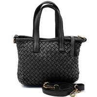 Tessia Woven Italian Leather Crossbody Tote - Leather Italiano