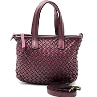 Tessia Woven Italian Leather Crossbody Tote - Leather Italiano