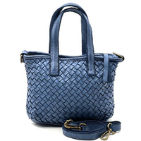 Tessia Woven Italian Leather Crossbody Tote - Leather Italiano