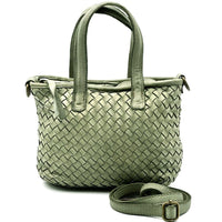 Tessia Woven Italian Leather Crossbody Tote - Leather Italiano