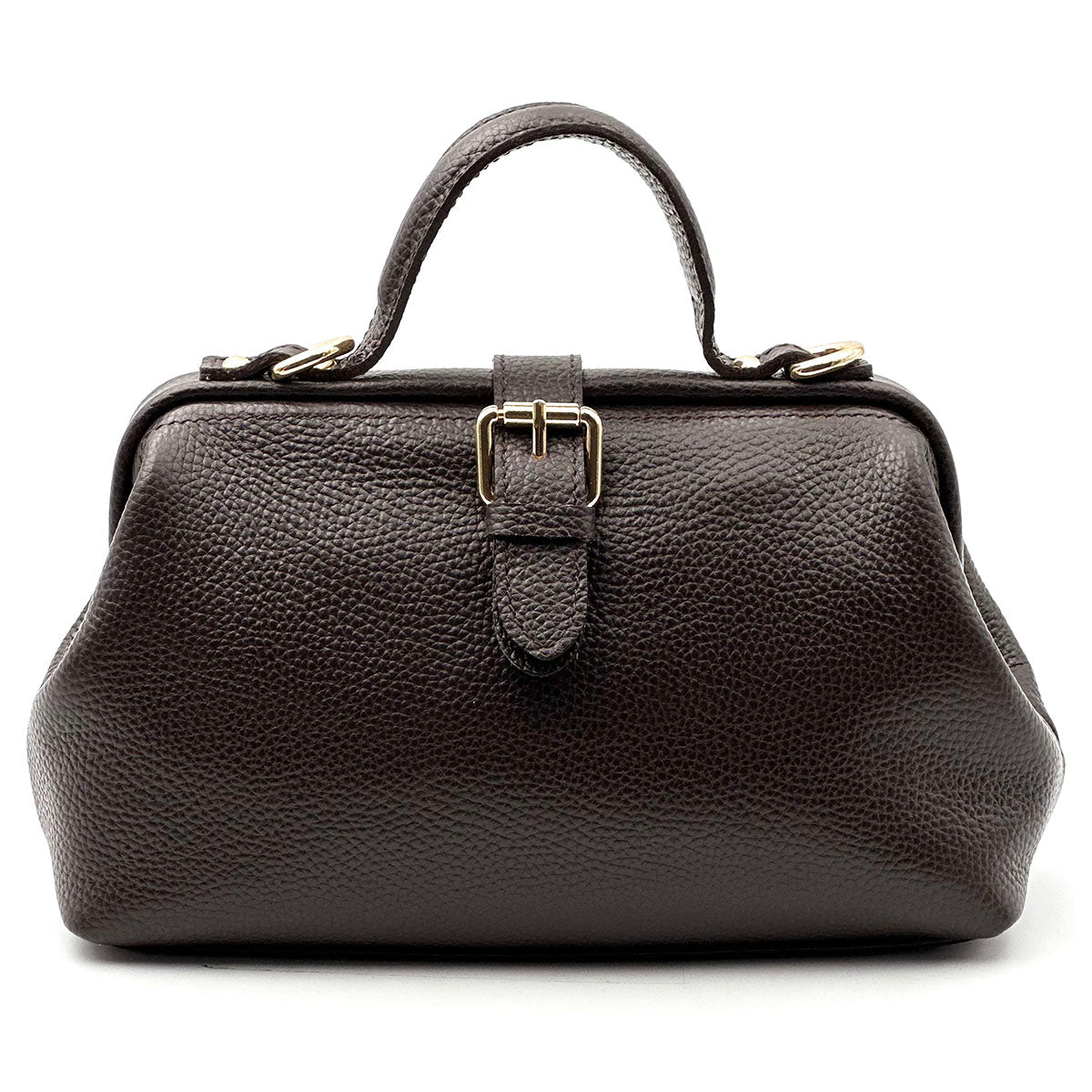 Valeria Italian Leather Doctor Frame Top Handle Bag - Leather Italiano