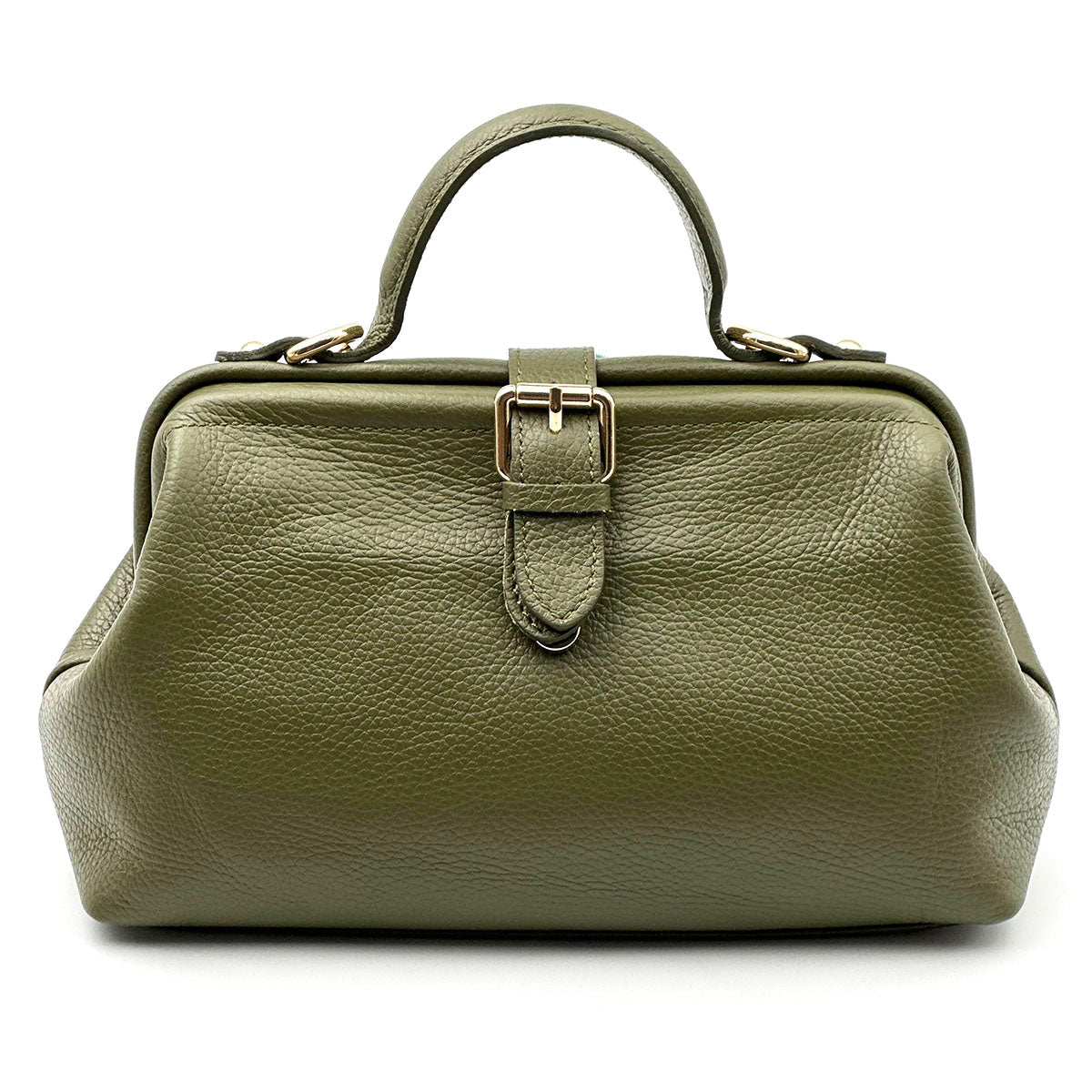 Valeria Italian Leather Doctor Frame Top Handle Bag - Leather Italiano