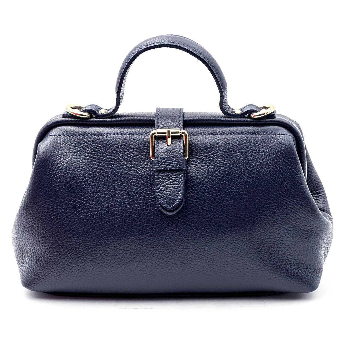 Valeria Italian Leather Doctor Frame Top Handle Bag - Leather Italiano