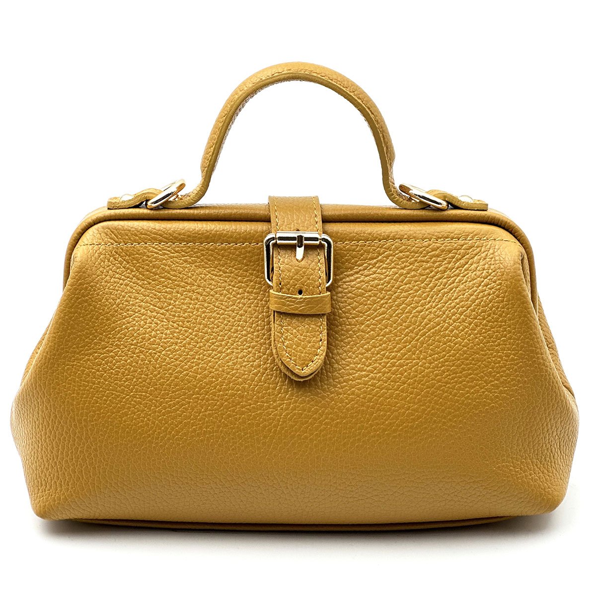 Valeria Italian Leather Doctor Frame Top Handle Bag - Leather Italiano