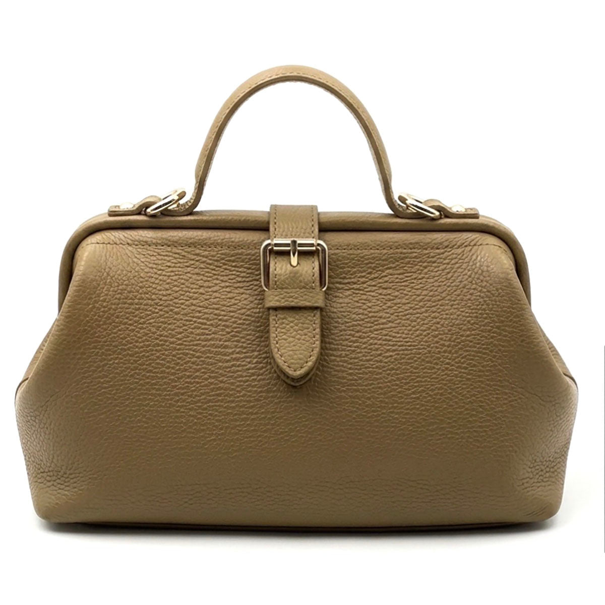 Valeria Italian Leather Doctor Frame Top Handle Bag - Leather Italiano