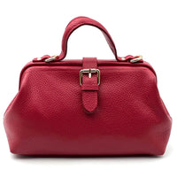 Valeria Italian Leather Doctor Frame Top Handle Bag - Leather Italiano