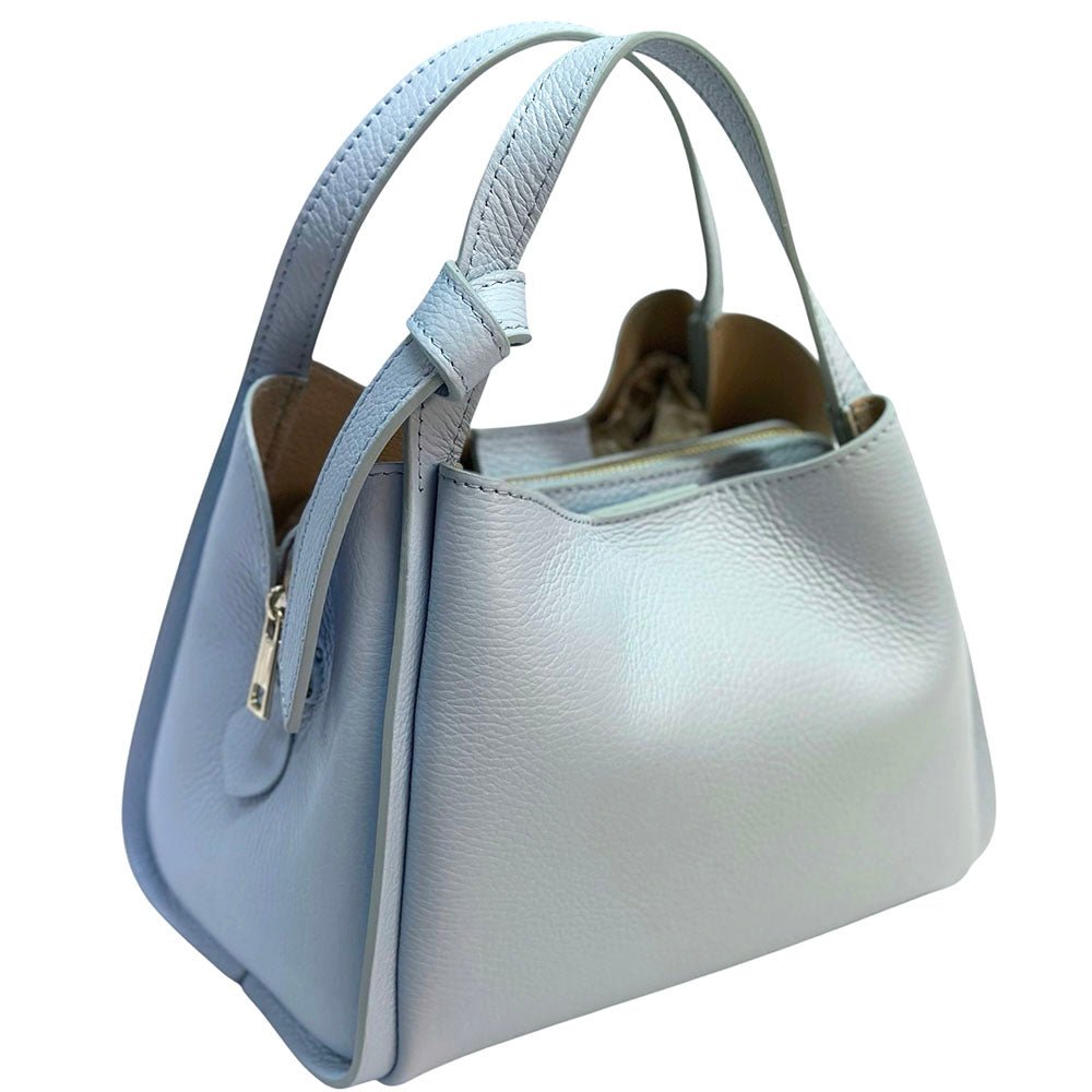 Vanessa Italian Leather Structured Handbag - Leather Italiano