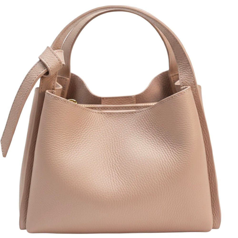 Vanessa Italian Leather Structured Handbag - Leather Italiano