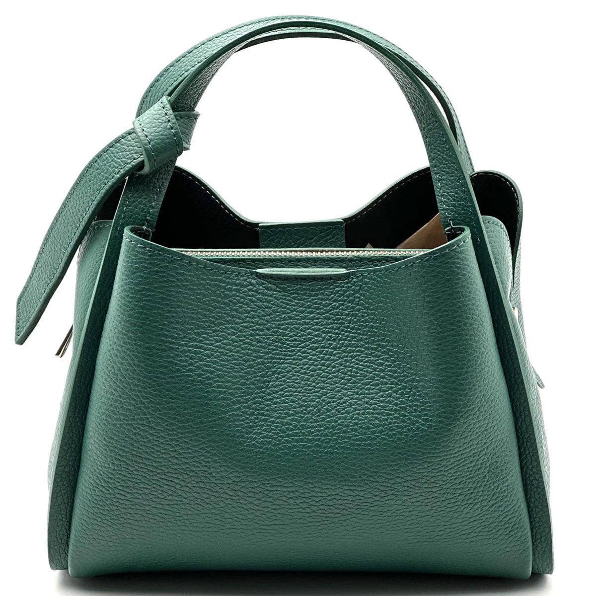 Vanessa Italian Leather Structured Handbag - Leather Italiano