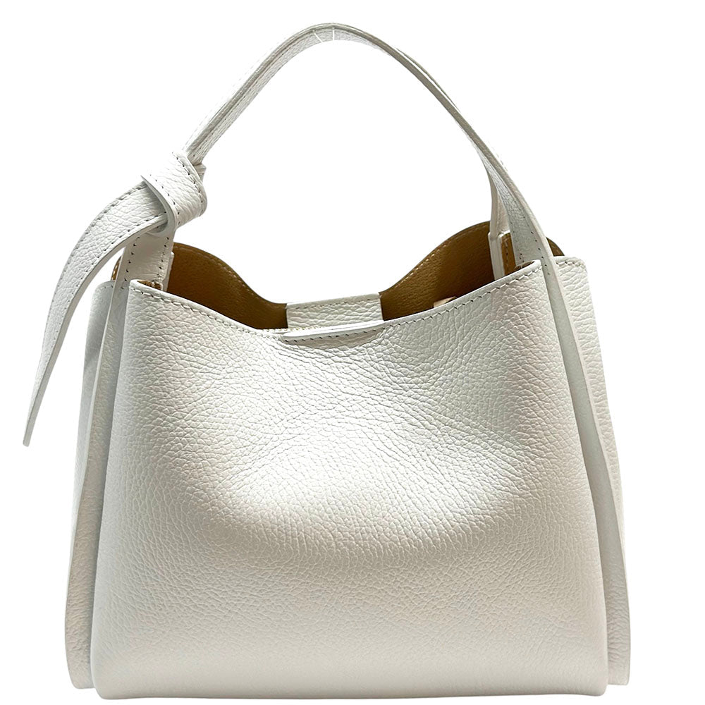 Vanessa Italian Leather Structured Handbag - Leather Italiano