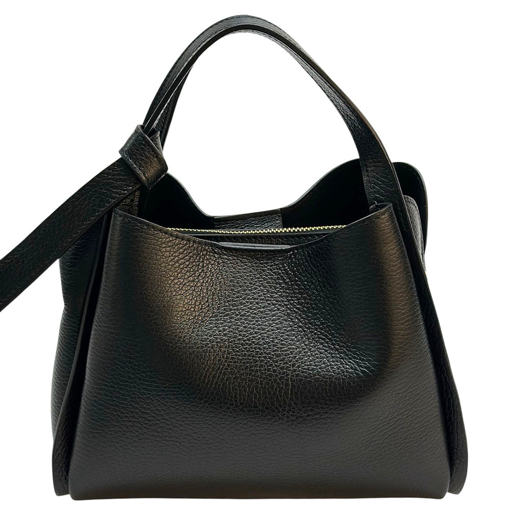 Vanessa Italian Leather Structured Handbag - Leather Italiano