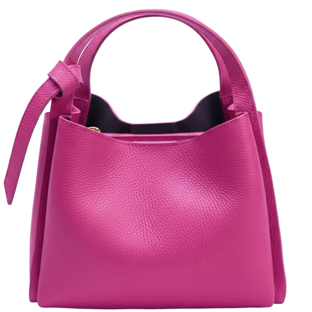 Vanessa Italian Leather Structured Handbag - Leather Italiano