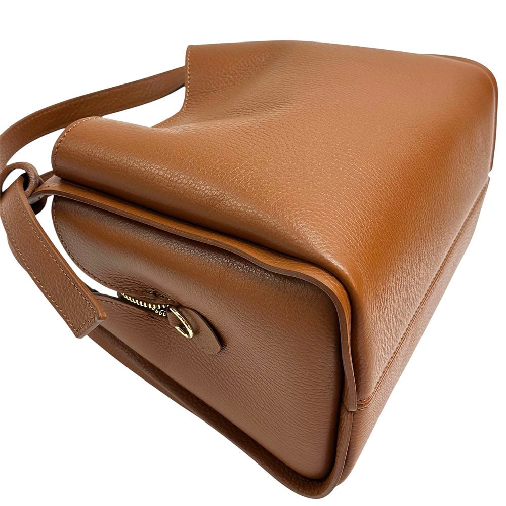 Vanessa Italian Leather Structured Handbag - Leather Italiano
