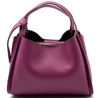 Vanessa Italian Leather Structured Handbag - Leather Italiano