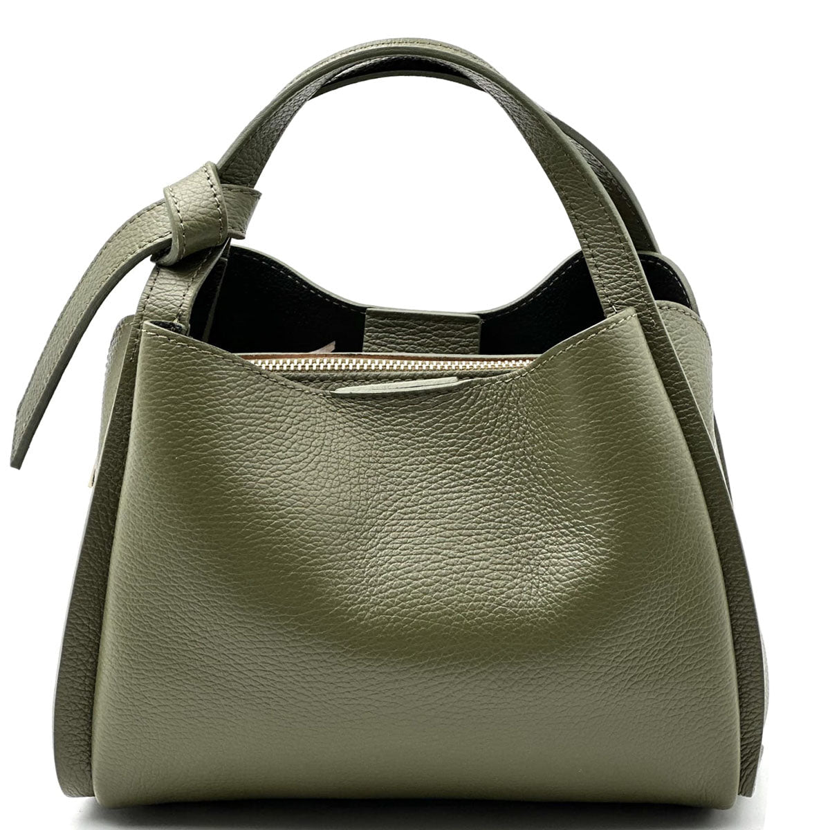 Vanessa Italian Leather Structured Handbag - Leather Italiano