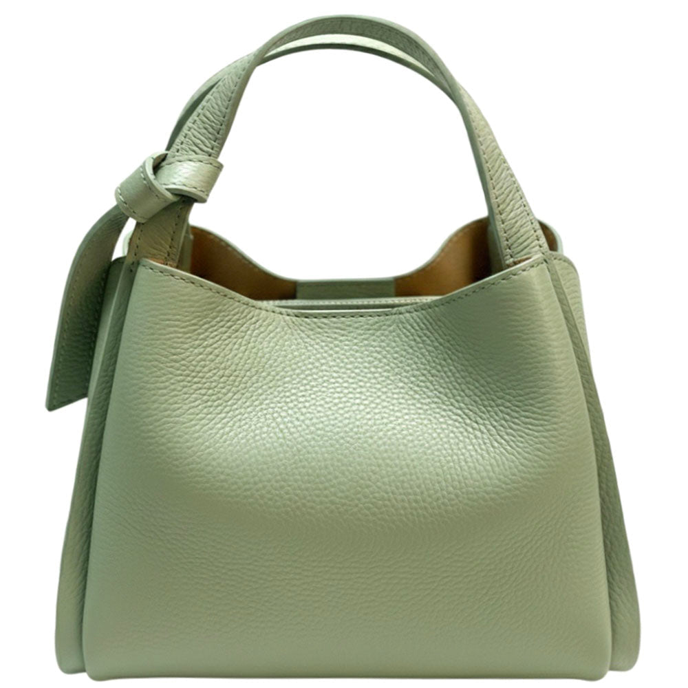 Vanessa Italian Leather Structured Handbag - Leather Italiano