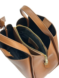 Vanessa Italian Leather Structured Handbag - Leather Italiano