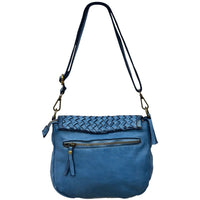 Velisia Woven Cow Leather Saddle Bag - Leather Italiano