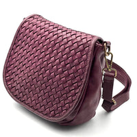 Velisia Woven Cow Leather Saddle Bag - Leather Italiano