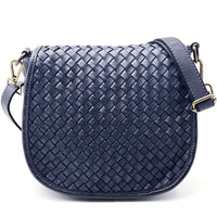 Velisia Woven Cow Leather Saddle Bag - Leather Italiano