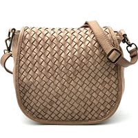 Velisia Woven Cow Leather Saddle Bag - Leather Italiano