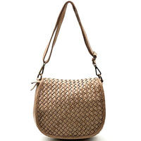 Velisia Woven Cow Leather Saddle Bag - Leather Italiano