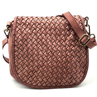 Velisia Woven Cow Leather Saddle Bag - Leather Italiano