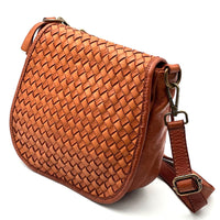 Velisia Woven Cow Leather Saddle Bag - Leather Italiano