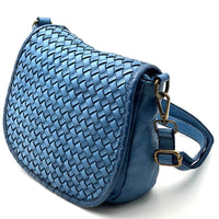 Velisia Woven Cow Leather Saddle Bag - Leather Italiano