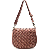 Velisia Woven Cow Leather Saddle Bag - Leather Italiano