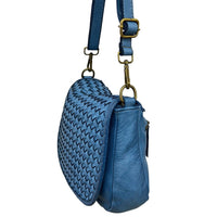 Velisia Woven Cow Leather Saddle Bag - Leather Italiano