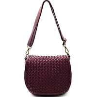 Velisia Woven Cow Leather Saddle Bag - Leather Italiano
