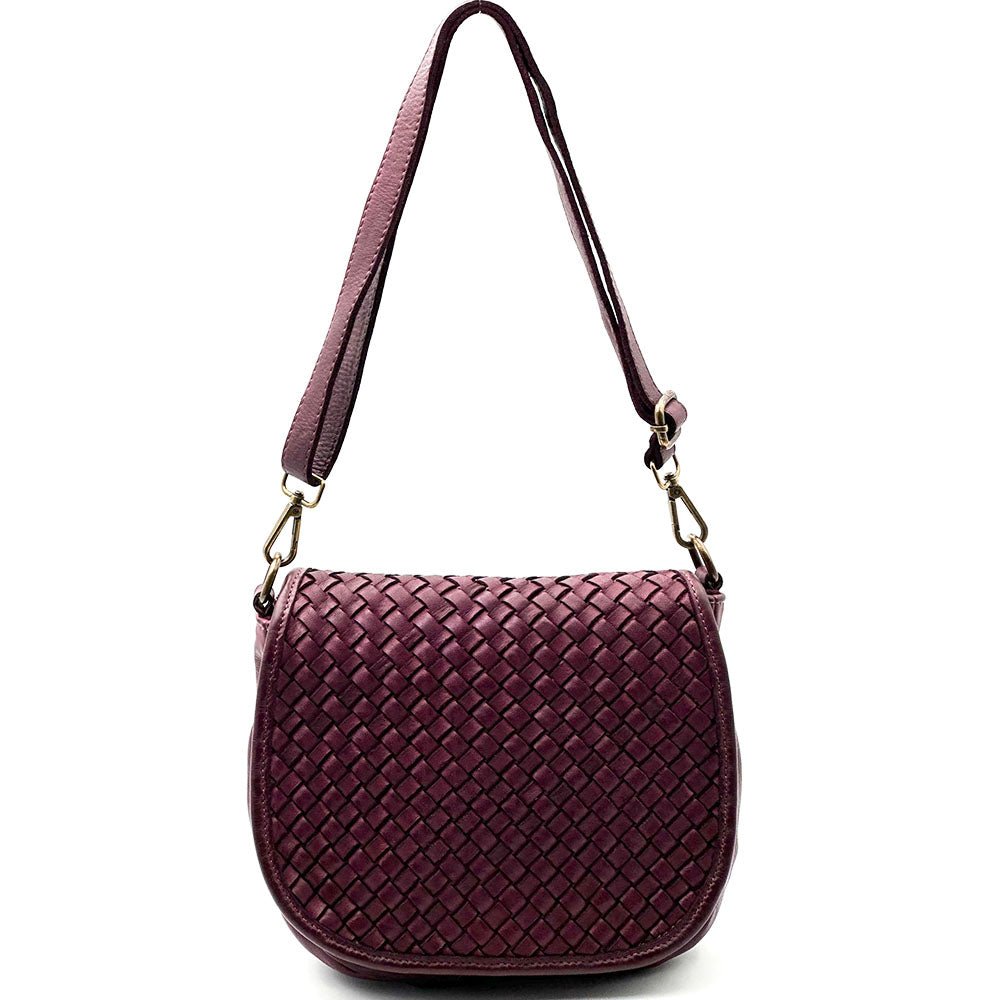 Velisia Woven Cow Leather Saddle Bag - Leather Italiano