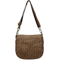Velisia Woven Cow Leather Saddle Bag - Leather Italiano