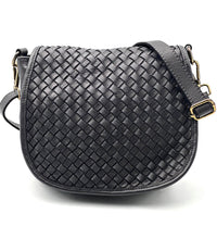 Velisia Woven Cow Leather Saddle Bag - Leather Italiano