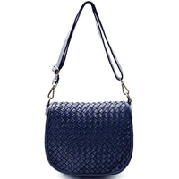 Velisia Woven Cow Leather Saddle Bag - Leather Italiano