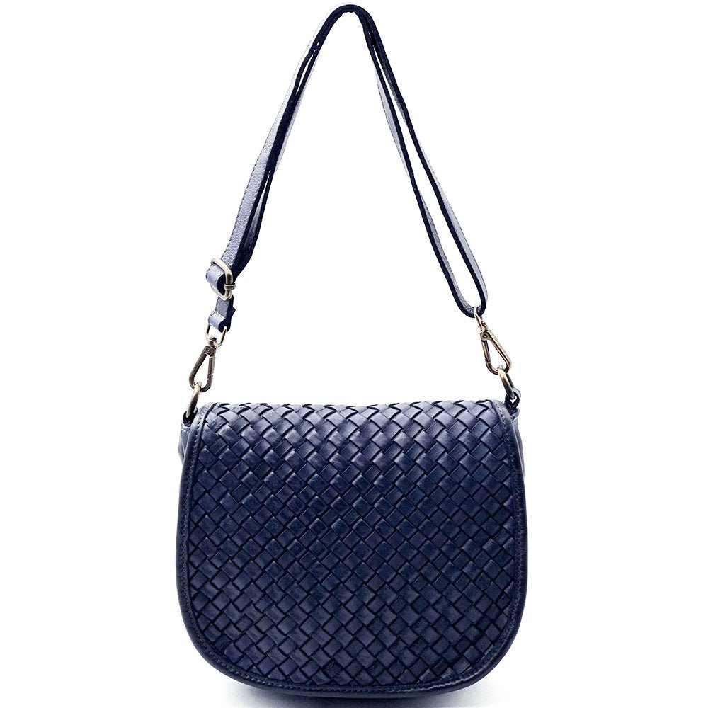 Velisia Woven Cow Leather Saddle Bag - Leather Italiano