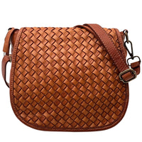 Velisia Woven Cow Leather Saddle Bag - Leather Italiano